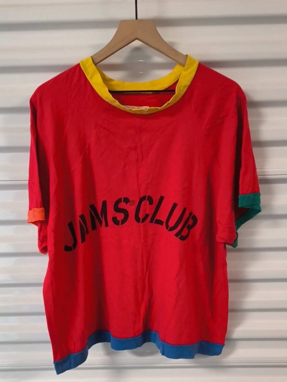 Vtg Jams Club Crewneck Multicolor Short Sleeve Oversize T-Shirt Sz 1 2 3 4